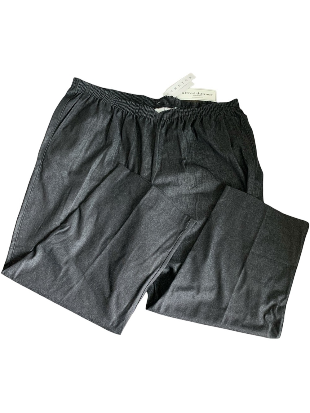 Alfred Dunner Black Elastic-Waist Women's Trousers 20W Short